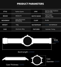 Load image into Gallery viewer, Analogue Clock Stainless Steel Waterproof Luminous Watch Men Sports