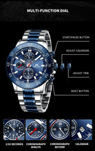 Load image into Gallery viewer, Analogue Clock Stainless Steel Waterproof Luminous Watch Men Sports