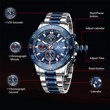 Load image into Gallery viewer, Analogue Clock Stainless Steel Waterproof Luminous Watch Men Sports
